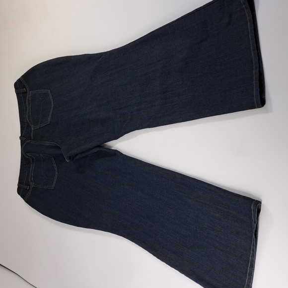 Fashion🔺️Bug Moderately Curvy Dark Wash Wide Leg Blue Jeans Size 22W - Picture 12 of 17